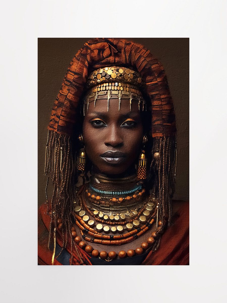 African Woman in Traditional Head Dress, Multi-Colored Jewelry Poster Print, Unframed product image (1)