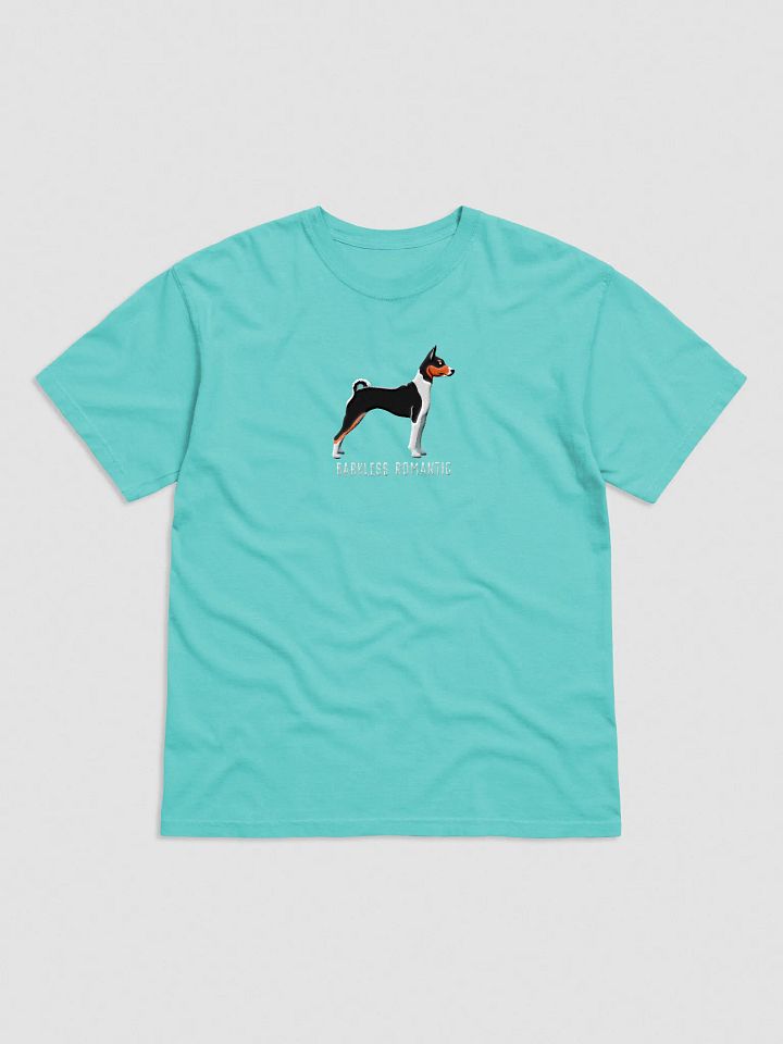 Barkless Romantic T-Shirt(Embroidered) of a Basenji(Tricolor) product image (25)
