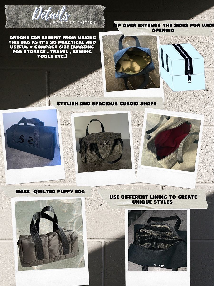 Small Duffle bag - Digital sewing pattern product image (11)