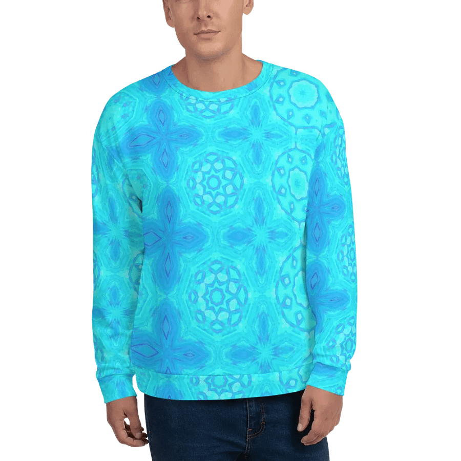 Abstract Turquoise Pattern Unisex Sweatshirt product image (3)