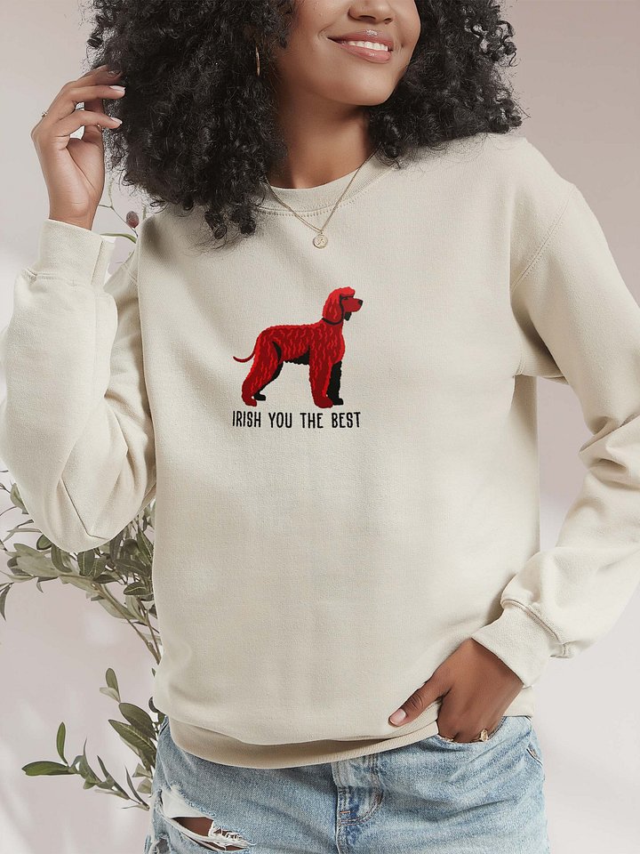 Irish You the Best Sweatshirt (Embroidered) of an Irish Water Spaniel product image (2)