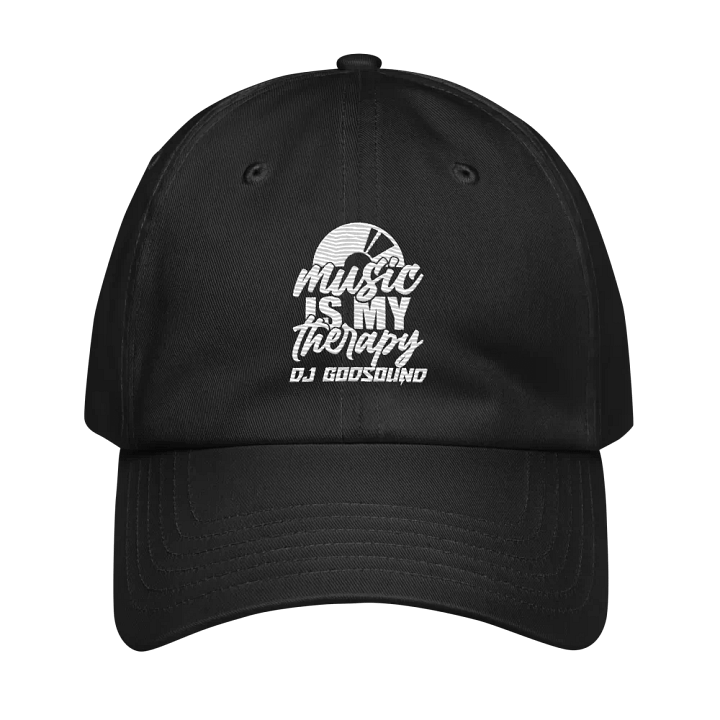 Stylish Under Armour® Dad Hat "Music Is My Therapy" Dad Cap in Black by DJ GodSOUND! product image (1)