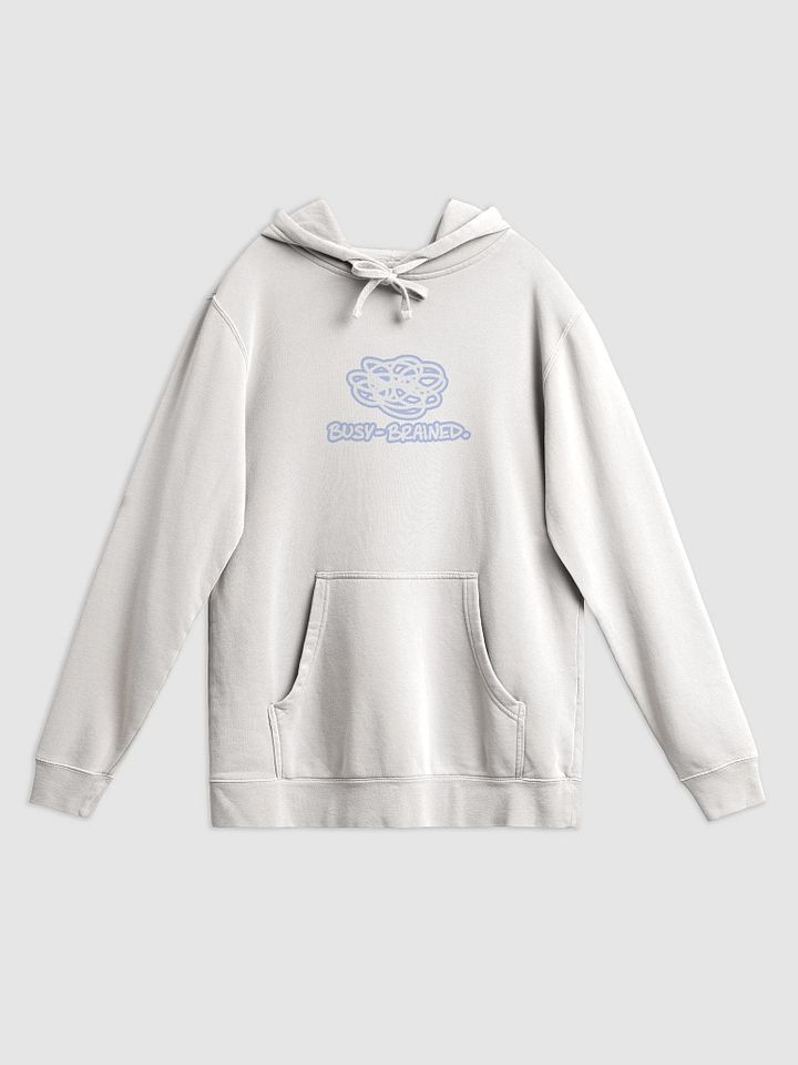 BUSY-BRAINED (lined design, #BDCAEF) printed pigment hoodie product image (11)