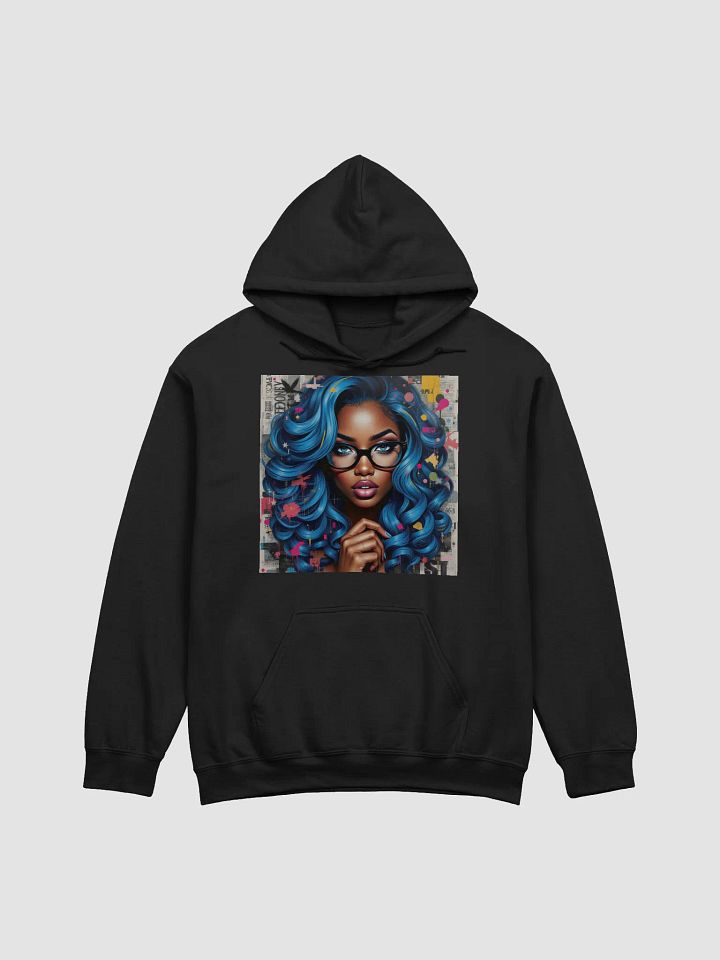 Vibrant Blue Hair Illustration Hoodie product image (1)