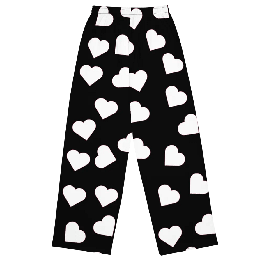 Love Pattern 5 Black and White Unisex Wide Leg Trousers product image (3)