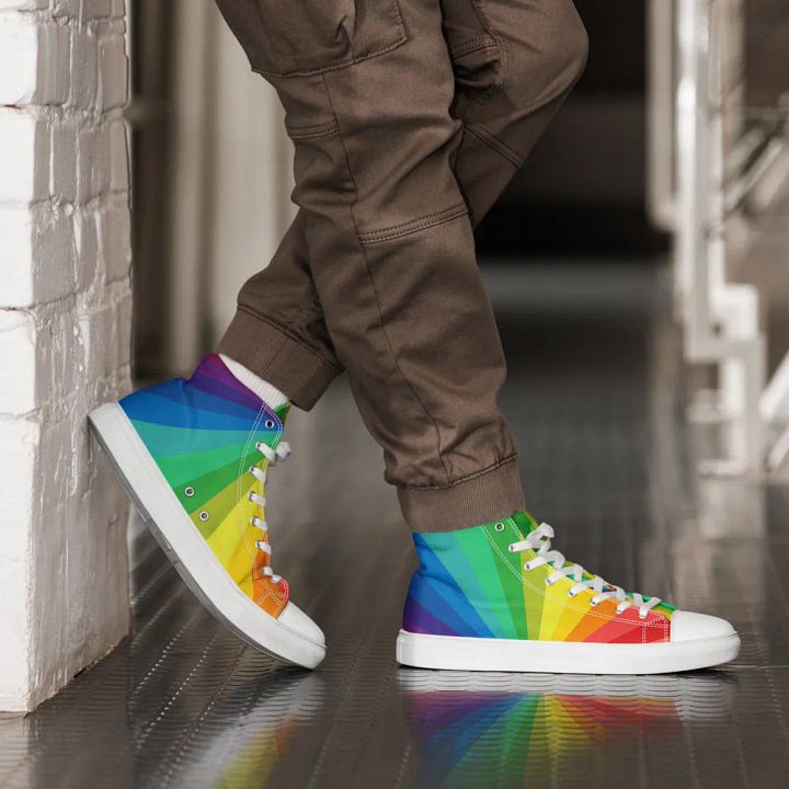 Men's Trippy Rainbow High Tops product image (1)
