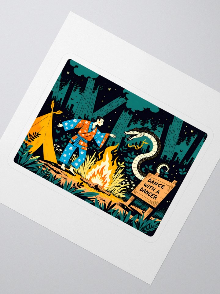 Mystical Forest Dance Poster | Snake & Fire Art Sticker product image (2)