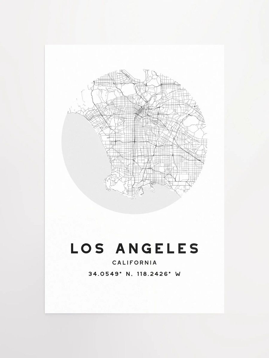 Los Angeles Street Map Poster – White Minimalist Circular City Art product image (4)