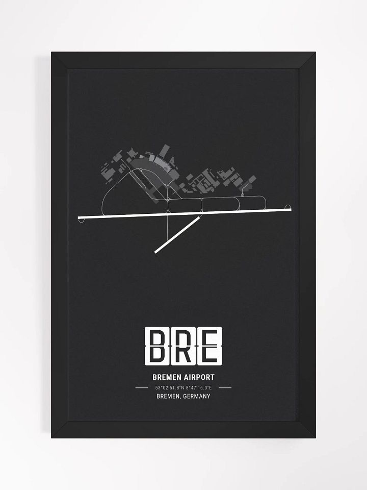 Framed Airport BRE Premium Map On Matt Paper product image (1)