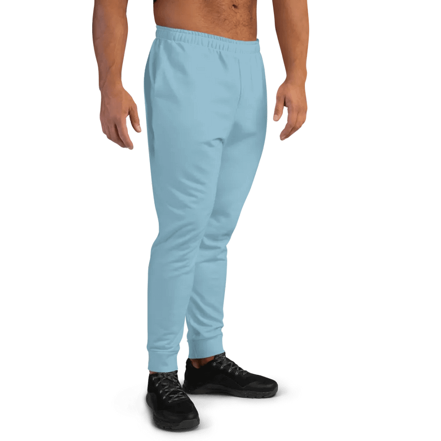 Plain Light Blue Soft Summer Recycled Polyester Premium Men's Joggers by Treasure Pie product image (8)