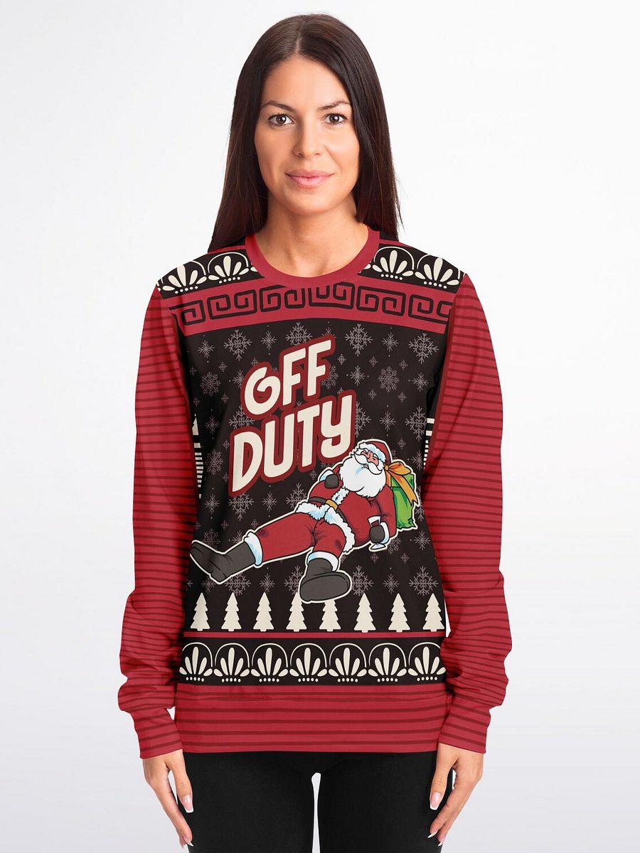 Funny “Off Duty Santa” Relaxed Christmas Sweatshirt | Relaxed Holiday Jumper | Lazy Santa Claus Party Outfit | Cozy Unisex Xmas Gift product image (3)