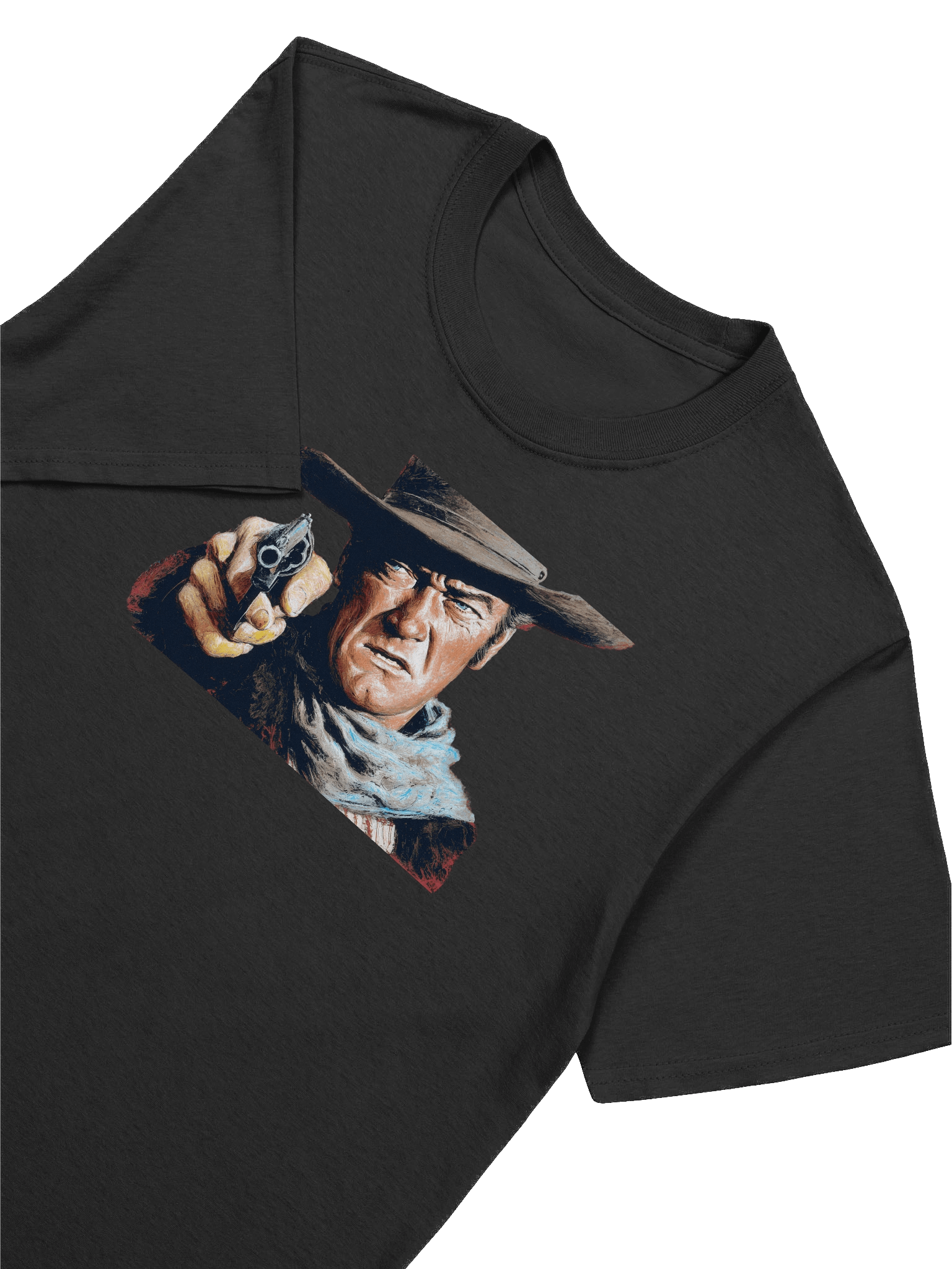 Depiction of John Wayne Holding a Gun Vintage Western T-Shirt product image (7)