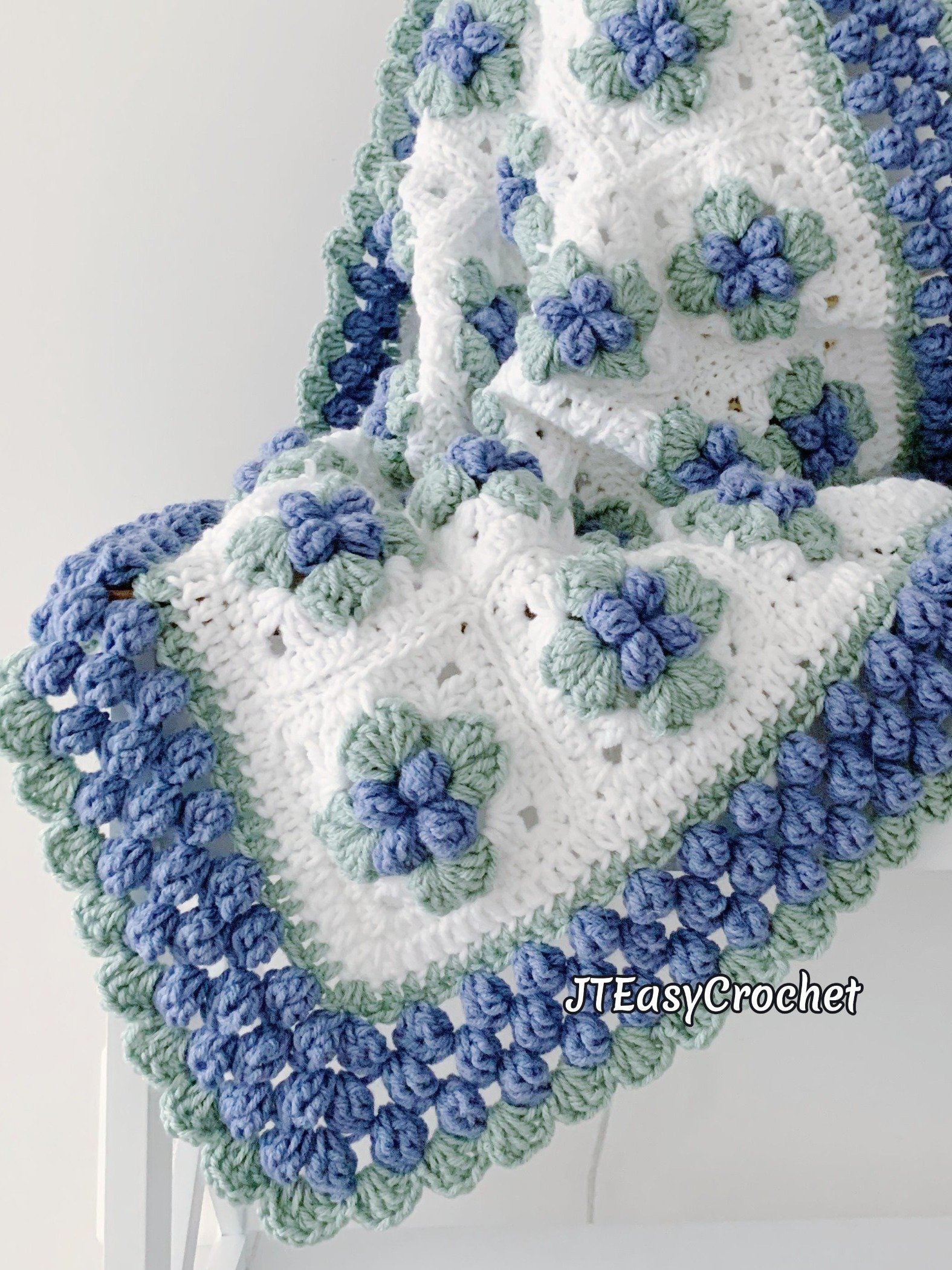 Blueberry Granny Square Afghan Pattern, Fruit Baby Blanket, PDF Instant Download, Cottagecore Crochet Patterns, Boho Vintage Style Lapghan product image (8)