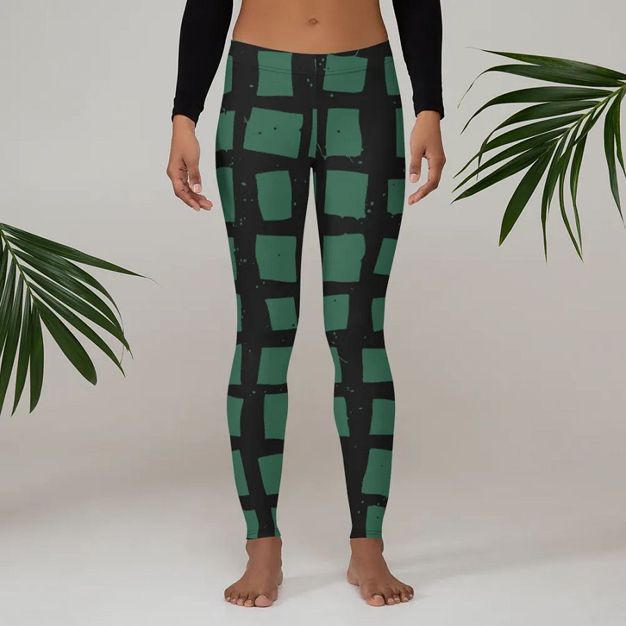 Customizable Green Grid Leggings product image (3)