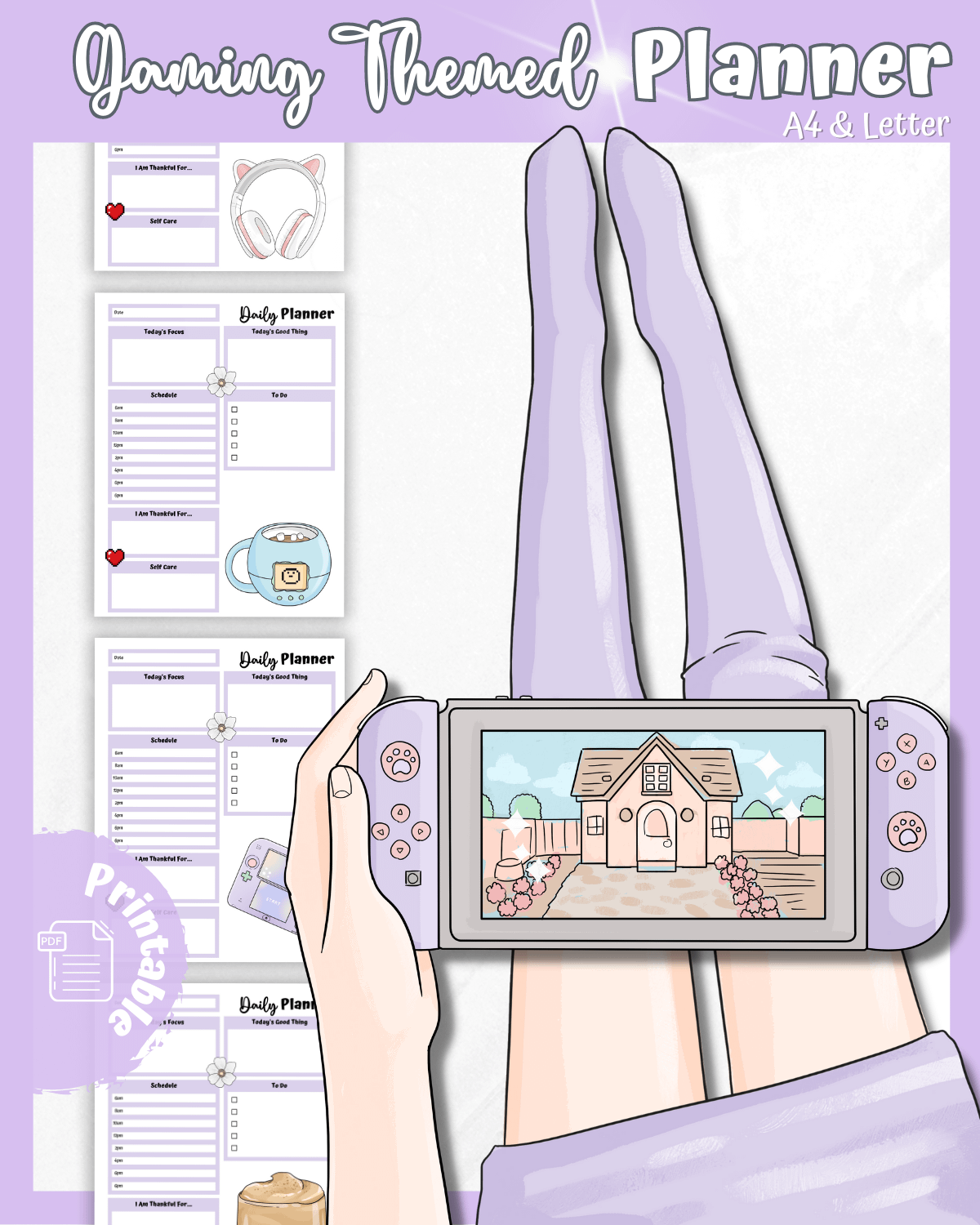Purple Printable Planner - Gamer Themed product image (1)