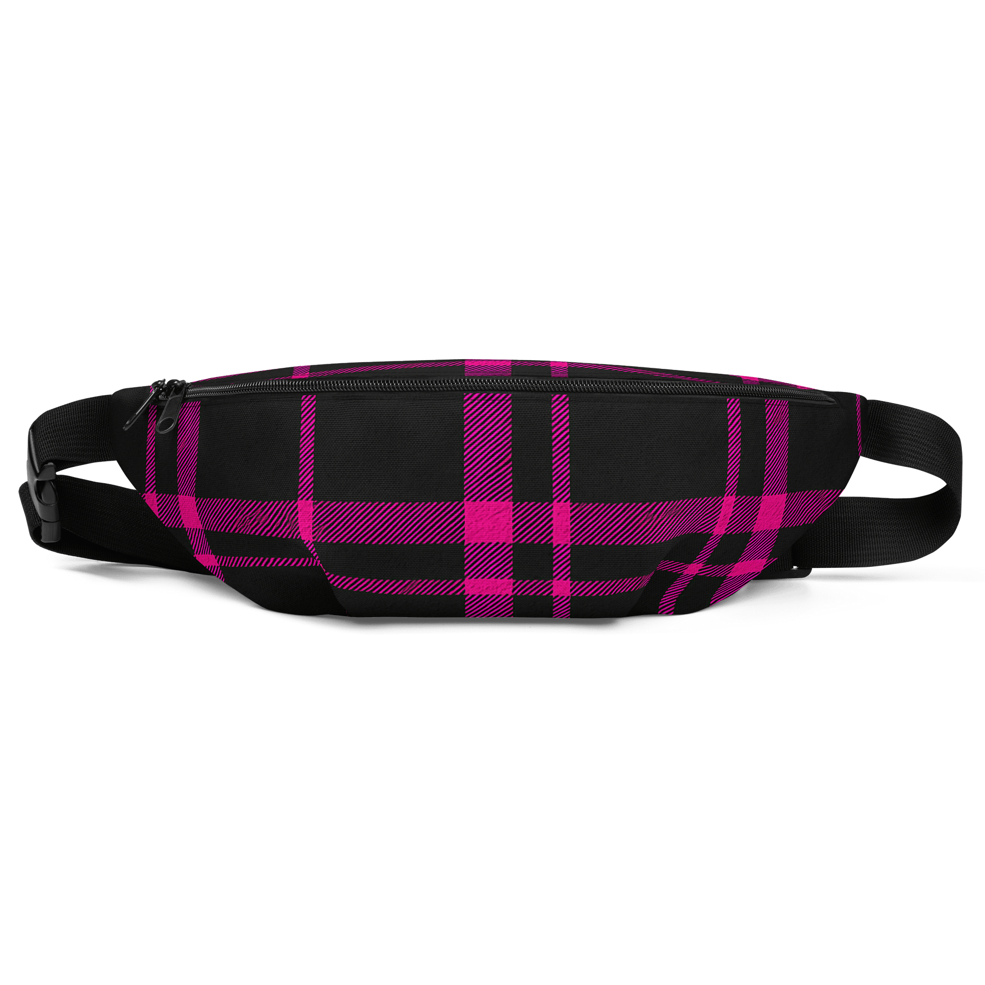 Black and Pink Plaid Fanny Pack (Waist Bag) product image (1)