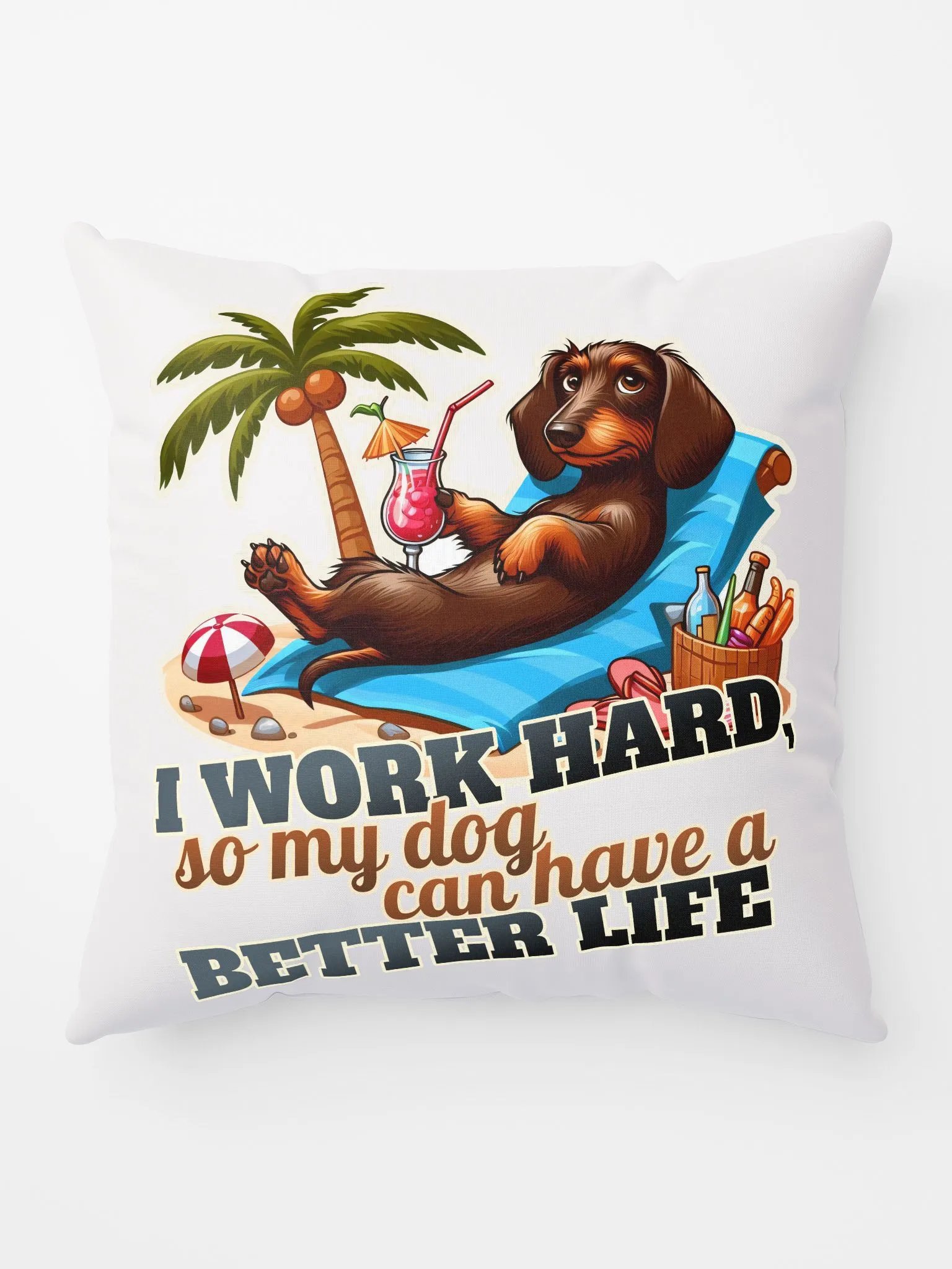 Work Hard – Dachshund Pillow product image (10)