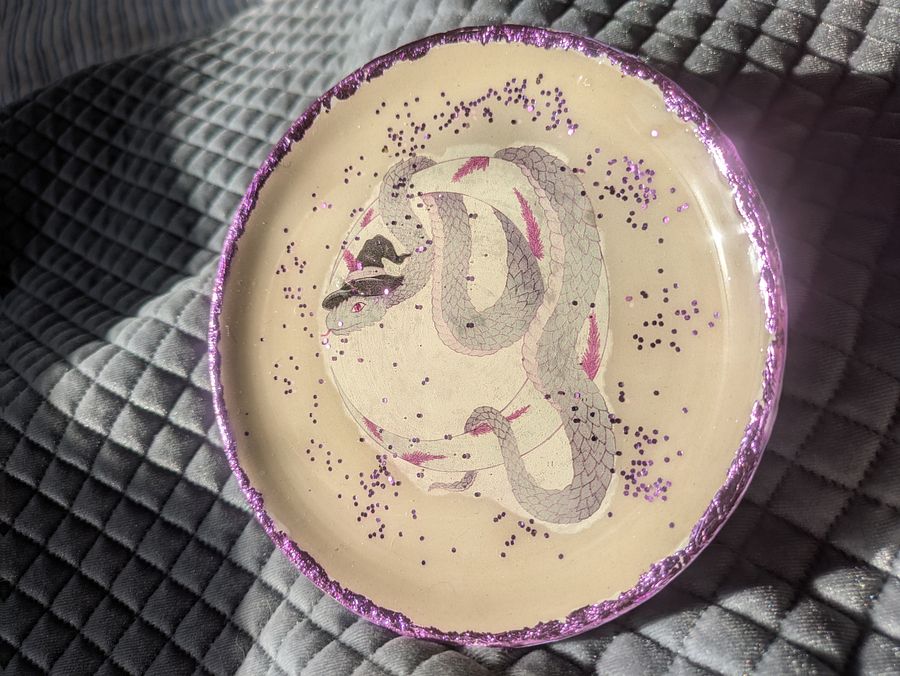 Celestial Snake Gold Leafed Ceramic Trinket Dish product image (4)