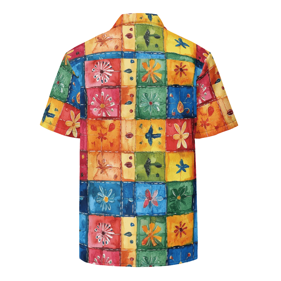 Quilt Floral Pattern: Seamless Papel Picado Patchwork Hawaiian Shirt product image (2)