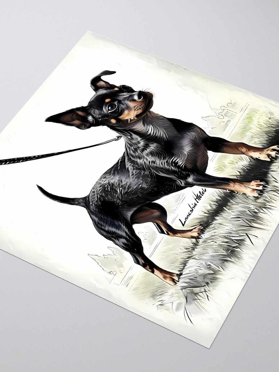 Lancashire Heeler Dog Art | Vintage-Style Portrait with Leash Detail product image (8)