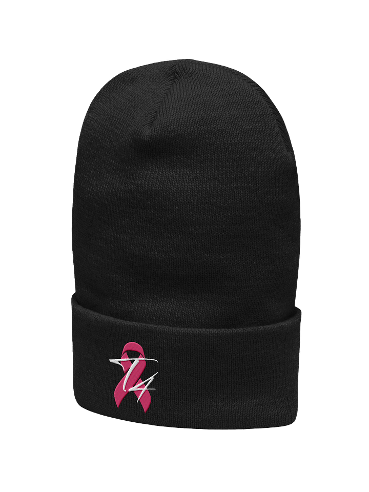 Breast Cancer Ribbon T4 Logo Knit Beanie product image (4)
