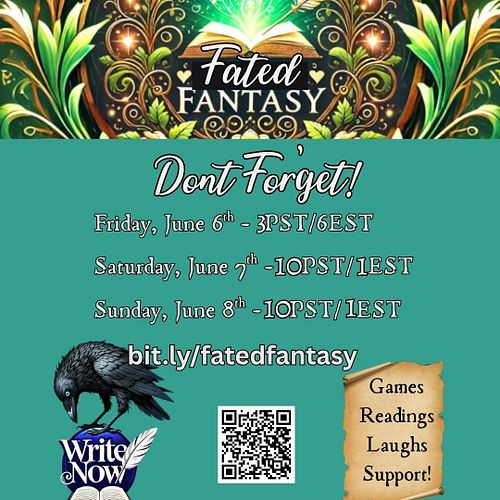 Don't forget, it all begins with a LIVE on Friday June 6th - https://www.youtube.com/@KauffmanWriteNow 
that will travel into...