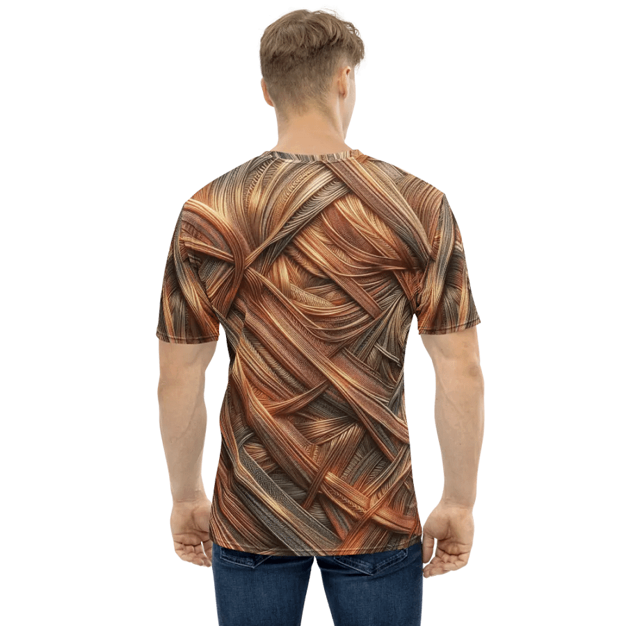 Interwoven Metallic Strands T-Shirt | Unique All-Over Print Abstract Art Tee product image (4)
