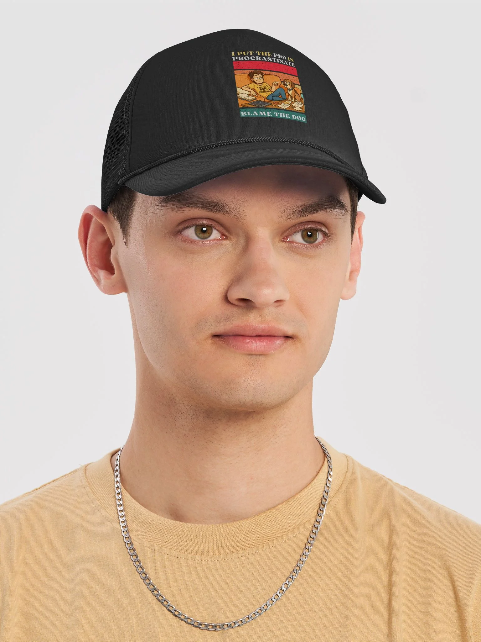 Procrastination Pro Foam Trucker Hat product image (5)