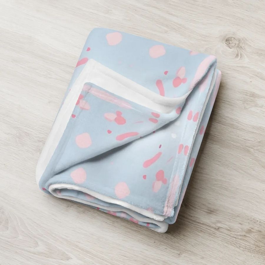 Pink Splashes & Red Hearts Throw Blanket product image (7)