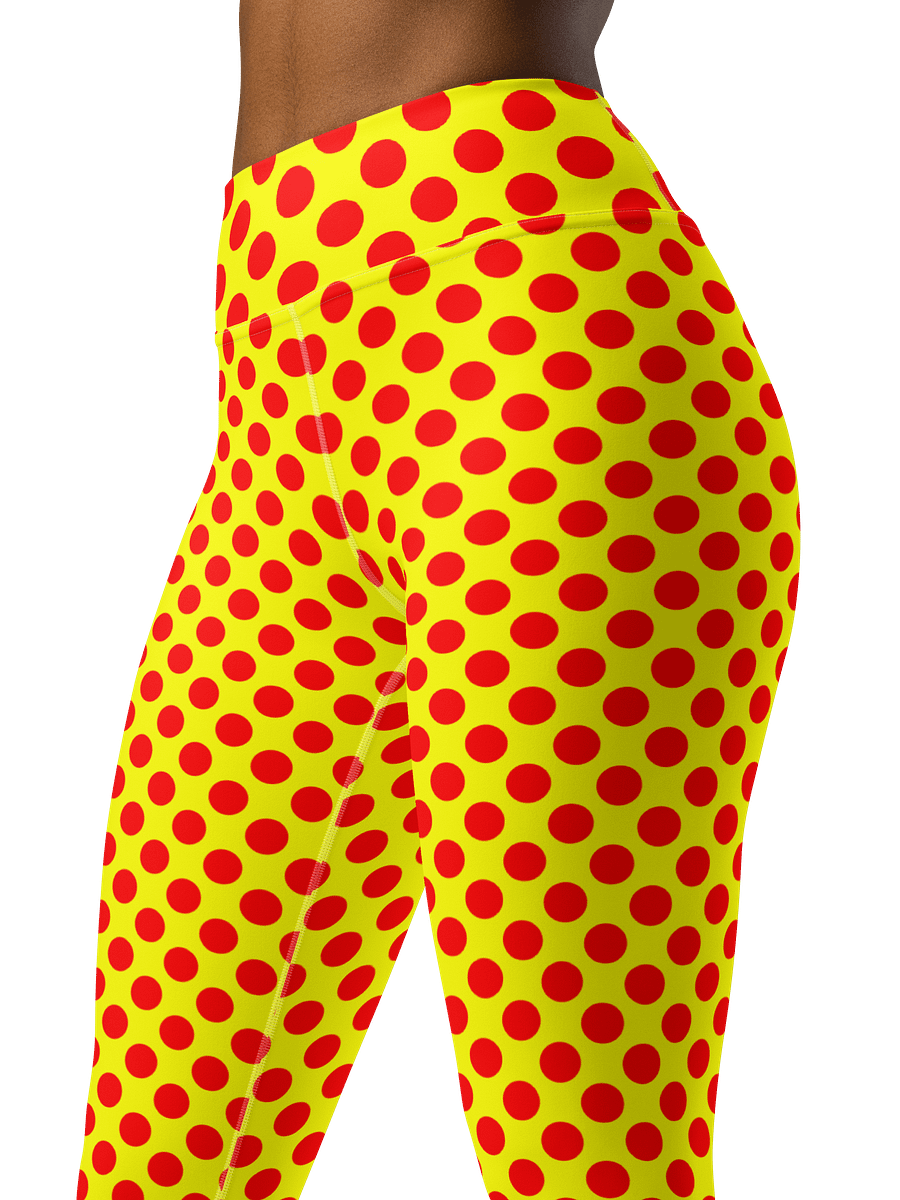 Red Polka Dots on Yellow Yoga Leggings product image (1)