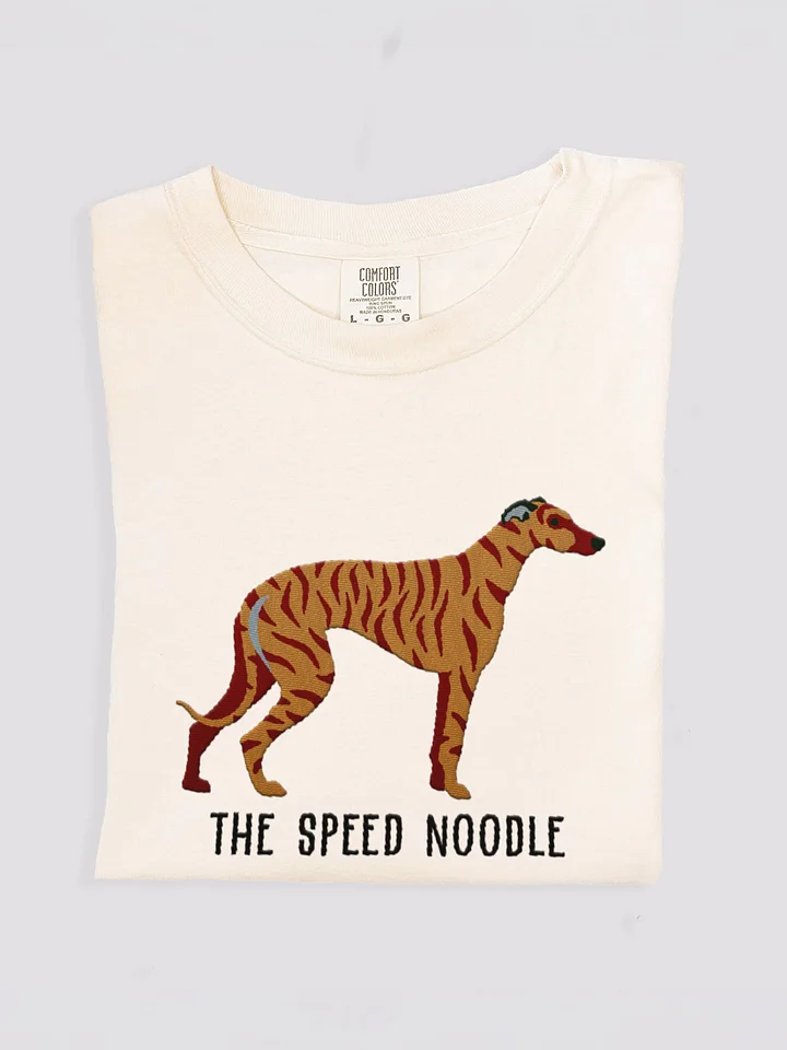 The Speed Noodle T-Shirt(Embroidered) of a Greyhound(Brindle) product image (1)