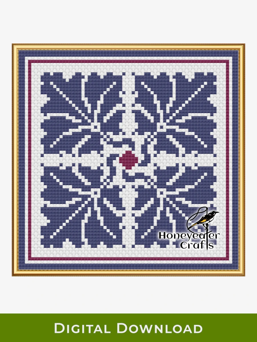 Spinning Leaves: Abstract Cross Stitch Pattern PDF product image (1)