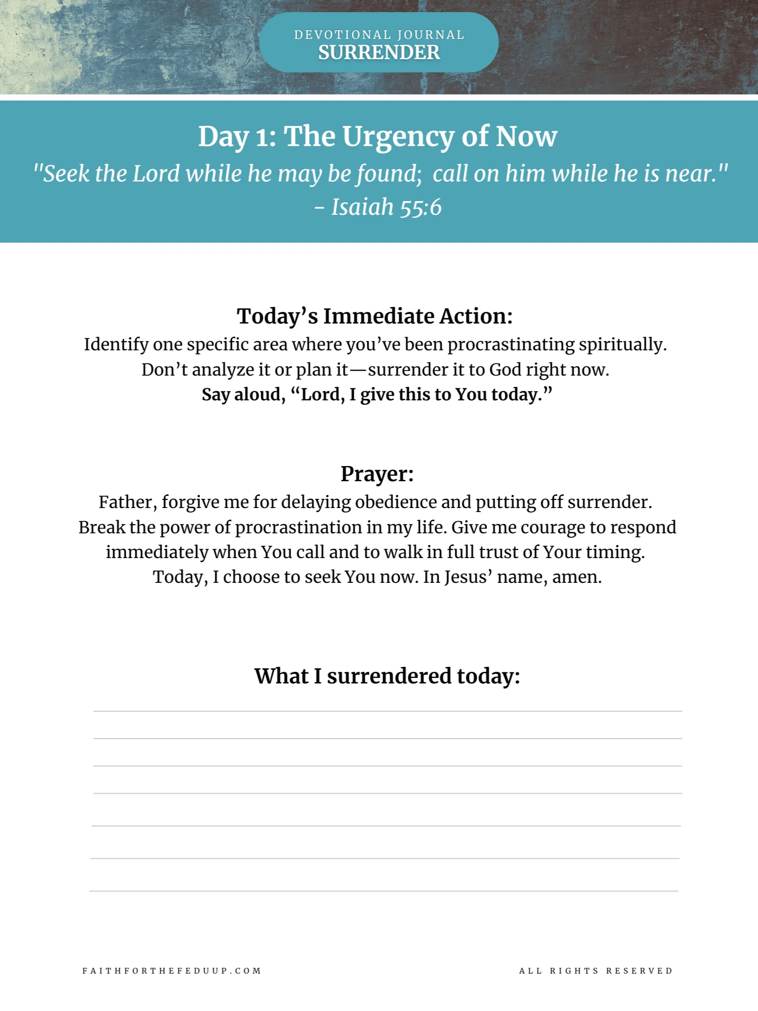 Now Is the Time: A 10-Day Discipleship Devotional on Immediate Surrender product image (4)