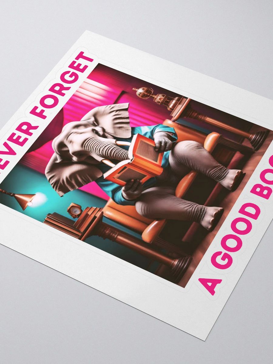 I Never Forget a Good Book - AI Elephant Stickers product image (7)