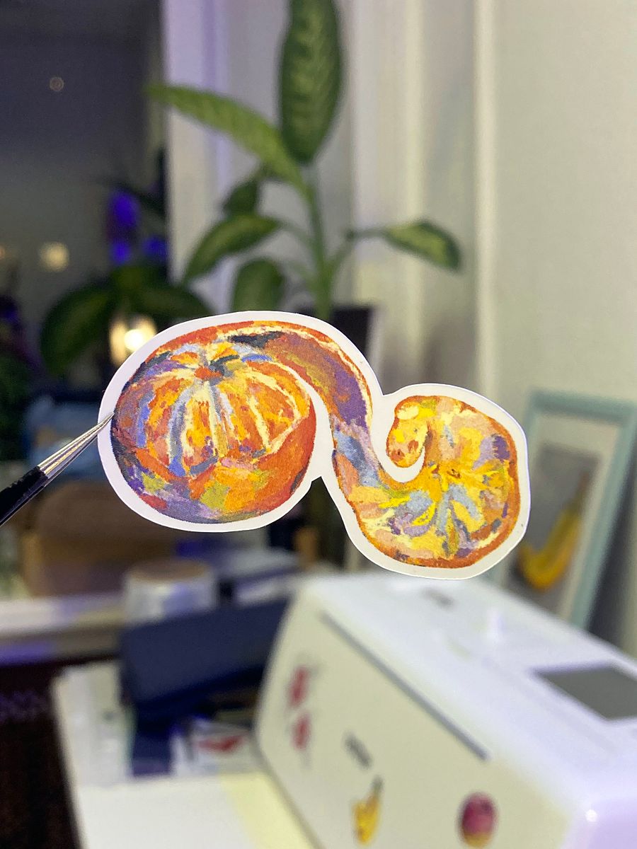 Pealed tangerine sticker product image (1)