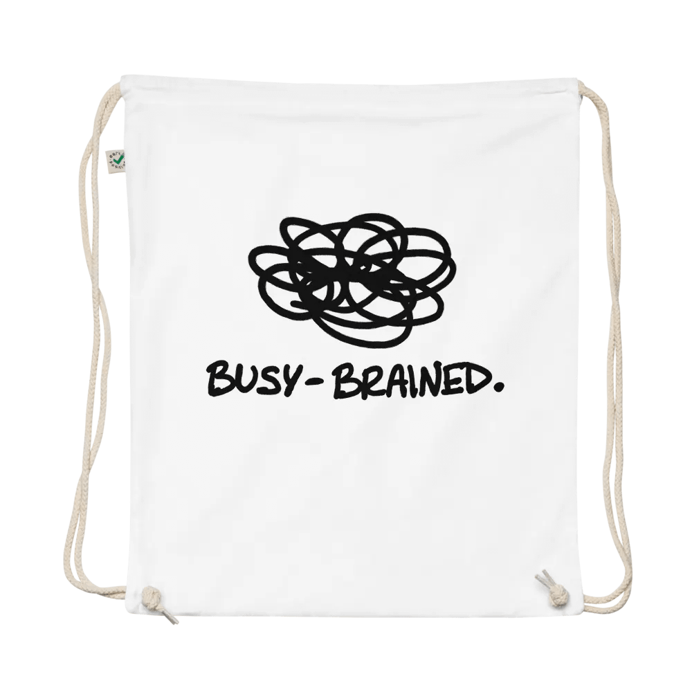 BUSY-BRAINED cotton drawstring bag product image (1)