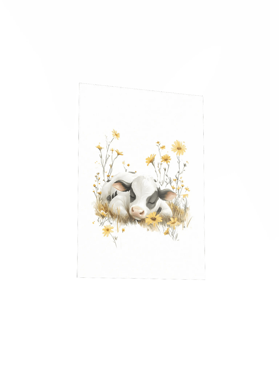Holstein Cow Yellow Wildflower Nursery Print product image (19)