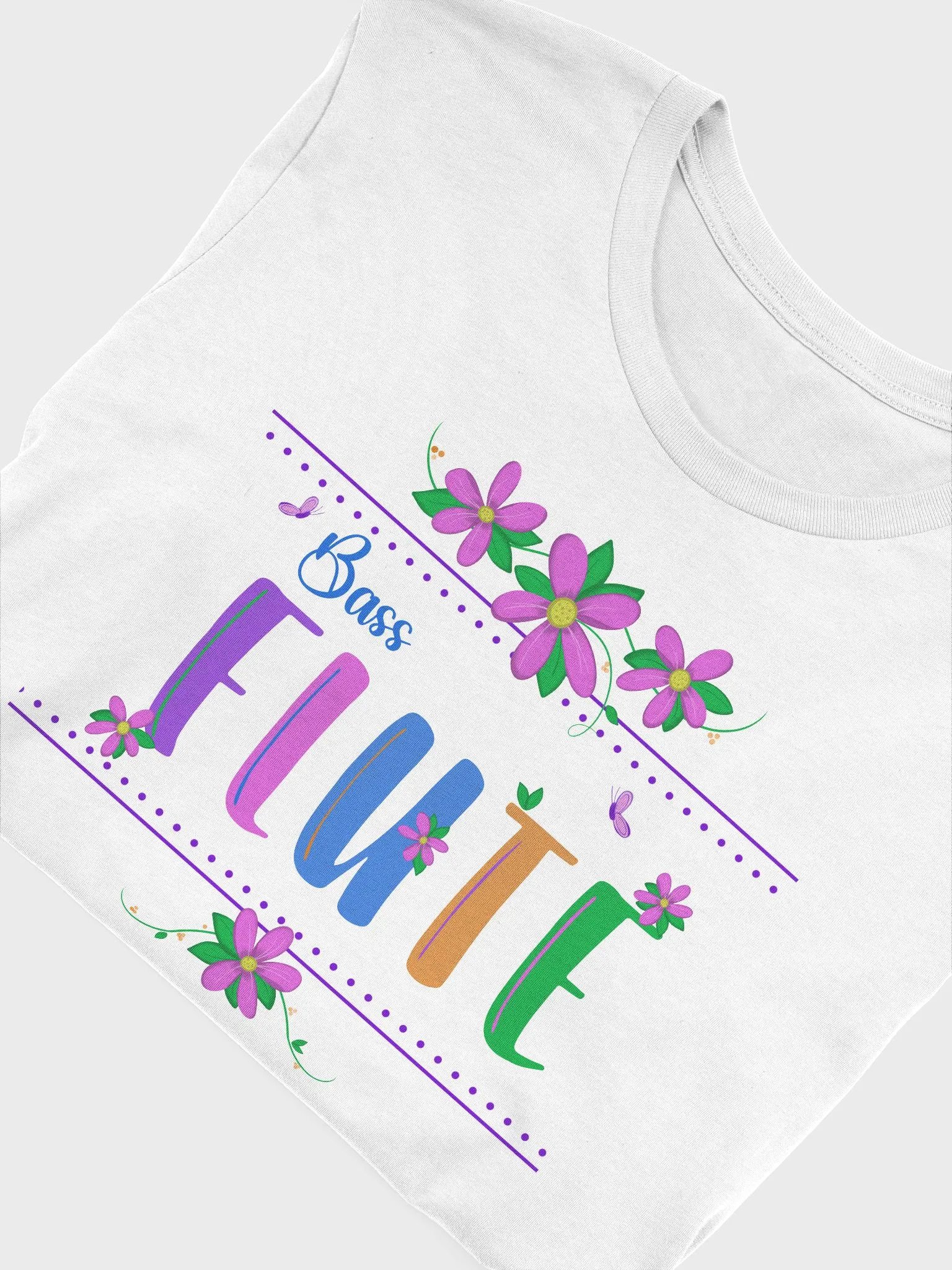 Unisex Fit - Floral Flute T Shirt - Blue Bass Letters product image (4)