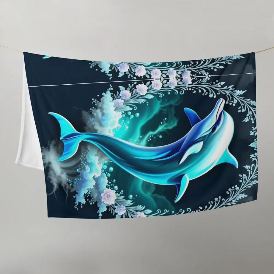Whimsical Dolphin Dreams Throw Blanket product image (7)