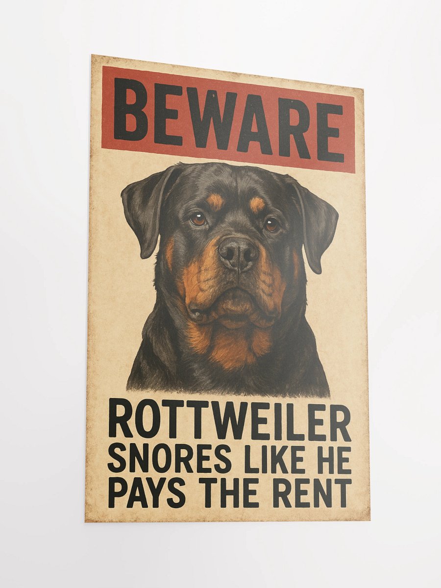 Beware: Rottweiler Snore Humor Poster product image (5)