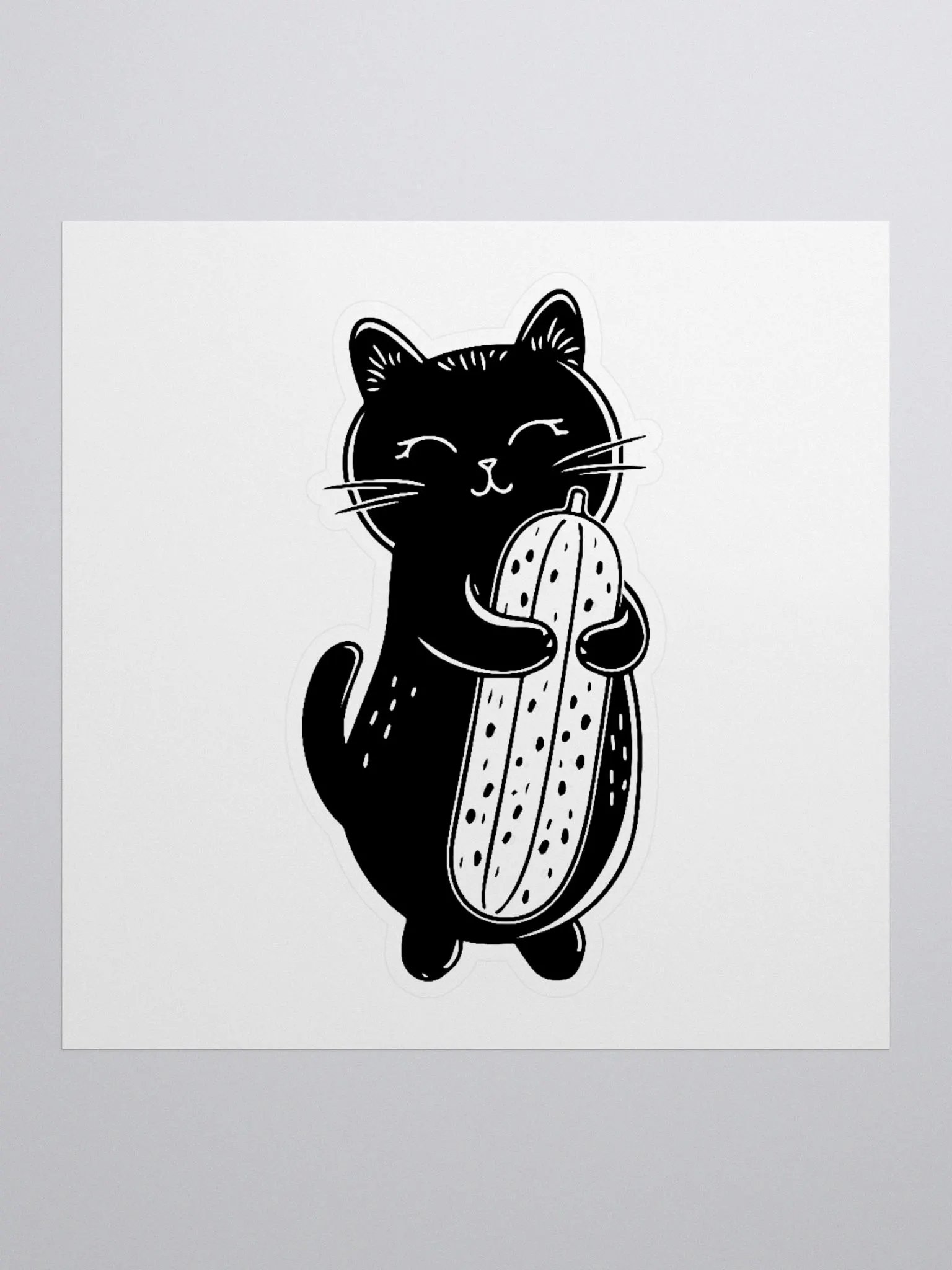 Pickle Hugs Cat Sticker product image (1)