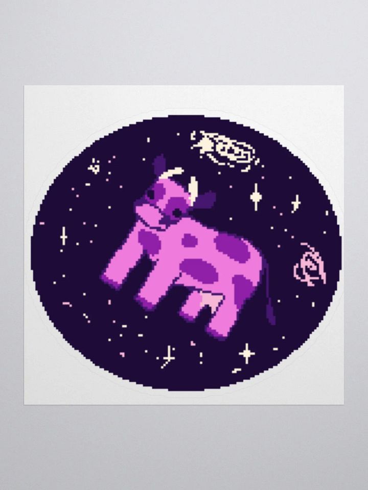 Purple Cow in Space sticker product image (1)