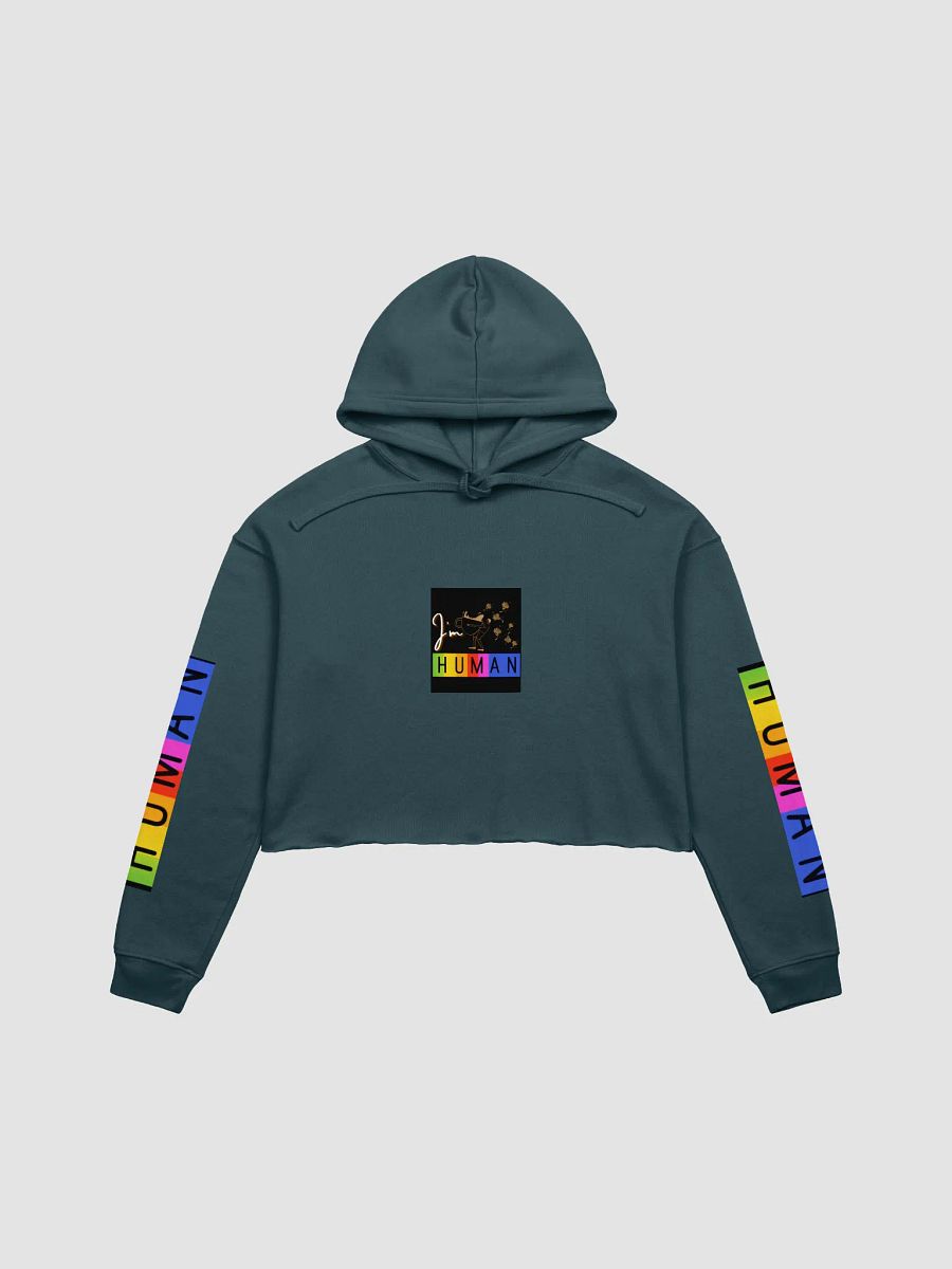 I'm Human: Funny Coffee Chaos Fleece Crop Hoodie product image (1)