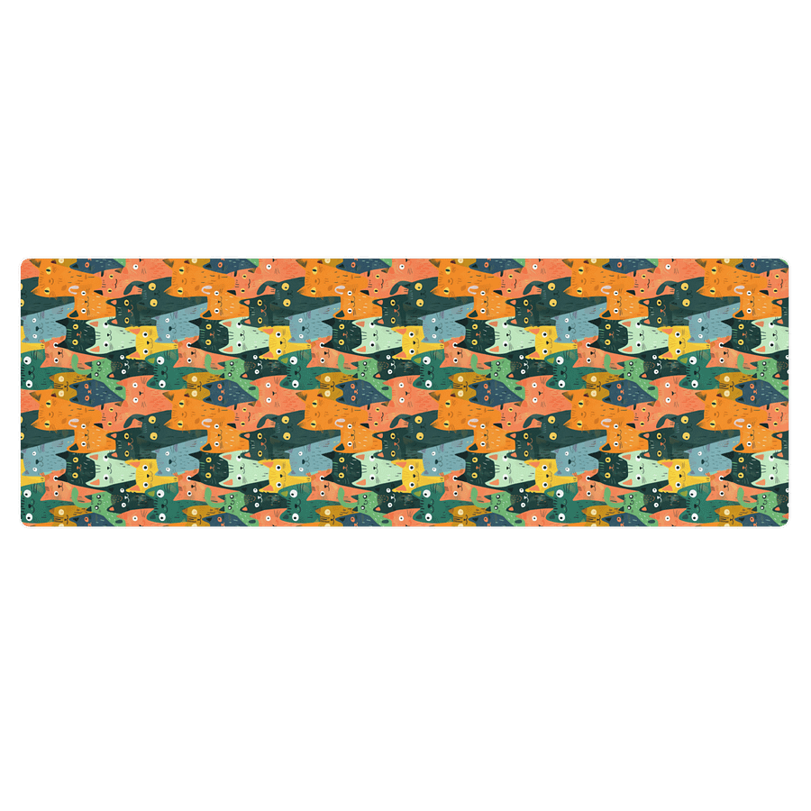 Cartoon Cats Yoga Mat by Treasure Pie product image (1)