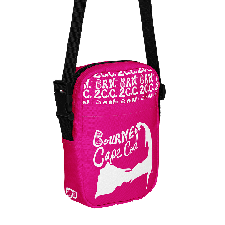 BOURNE to Cape Cod™ | Crossbody Bag | BRN.2C.C.™ | Utility On-the-Go | Coastal Cool Meets Everyday Carry | White Logos on Vibrant Pink🌊🎒 product image (1)