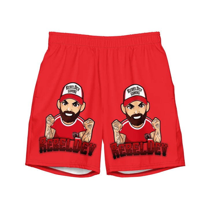 RebelDev red swim trunks product image (2)