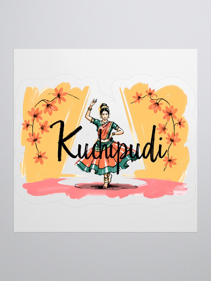 Vibrant Kuchipudi Dance | Traditional Indian Art Sticker product image (3)