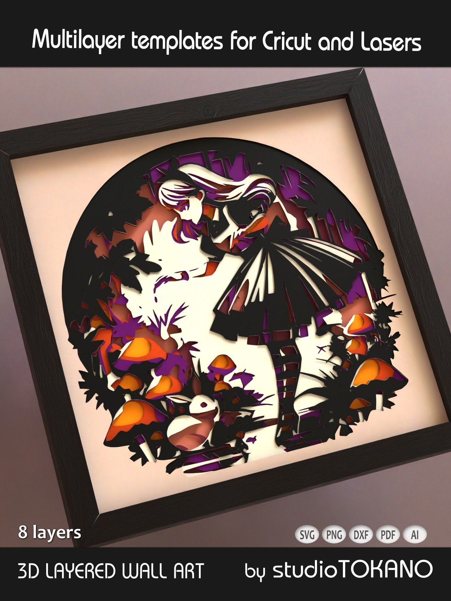 Alice in Wonderland 3D layered Shadowbox product image (2)