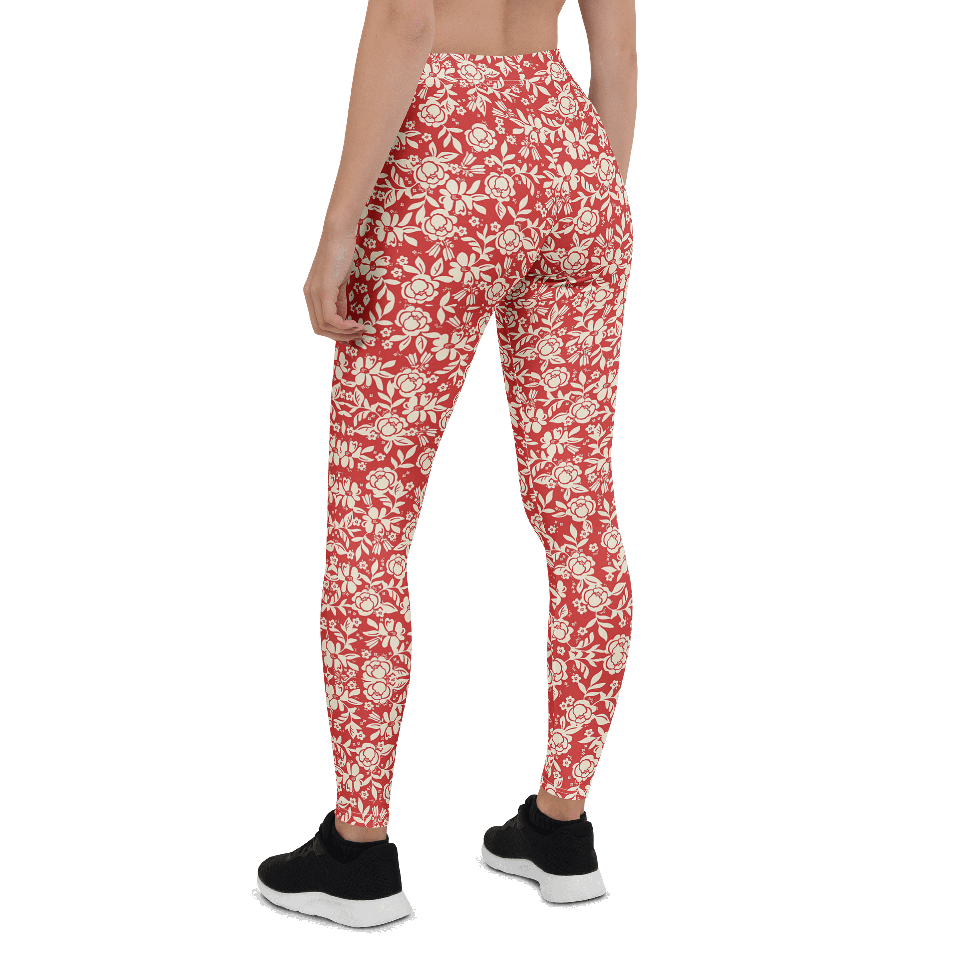 Red Floral All-Over Print Leggings product image (2)