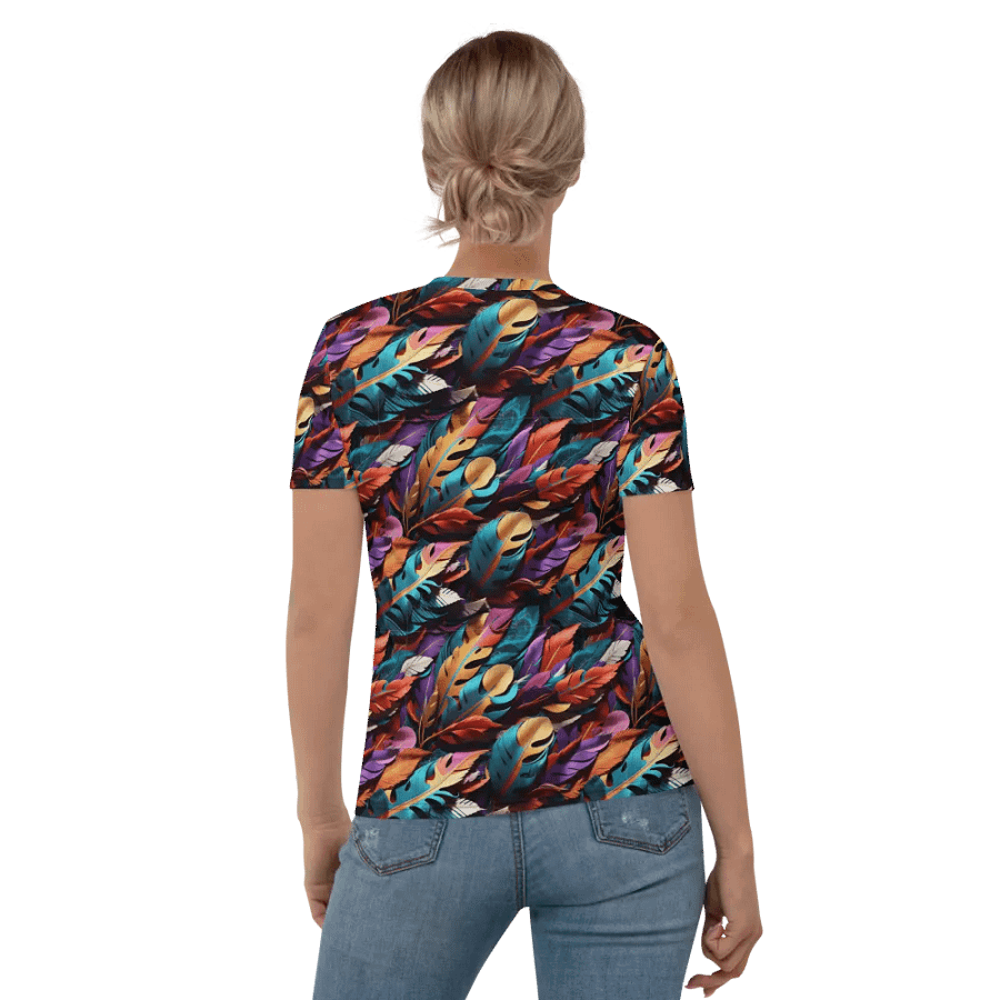 Colorful Feather Pattern All Over Print T-shirt product image (6)